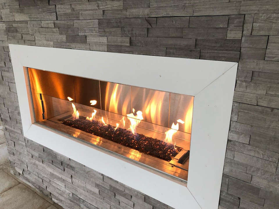 Kalea Bay Outdoor Linear Fireplace (Non-LED)