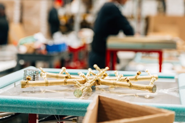 21" Brass Burning Spur in factory