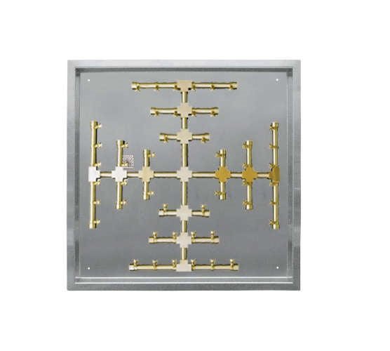 Square Drop-In Fire Pits With Pro Series Brass Snowflake Burners