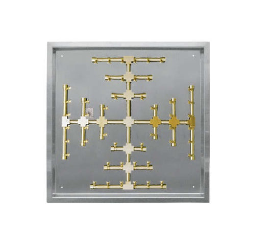 Square Drop-In Fire Pits With Pro Series Brass Snowflake Burners