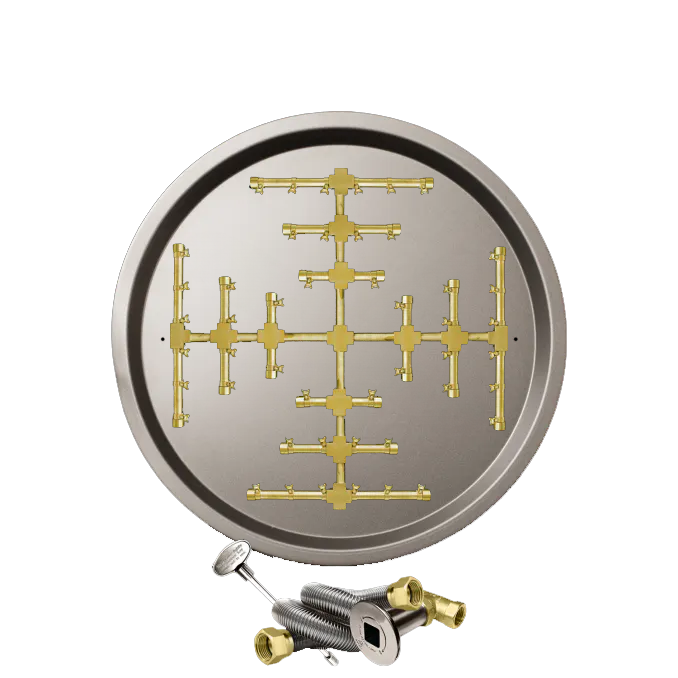 Round Drop-In Fire Pits With Pro Series Brass Snowflake Burners