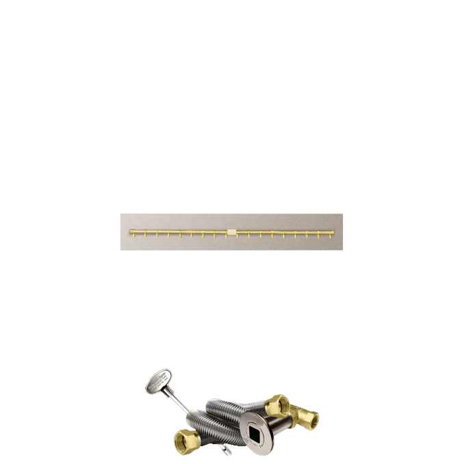 Linear Flat Fire Pits With Po Series Brass T Burners