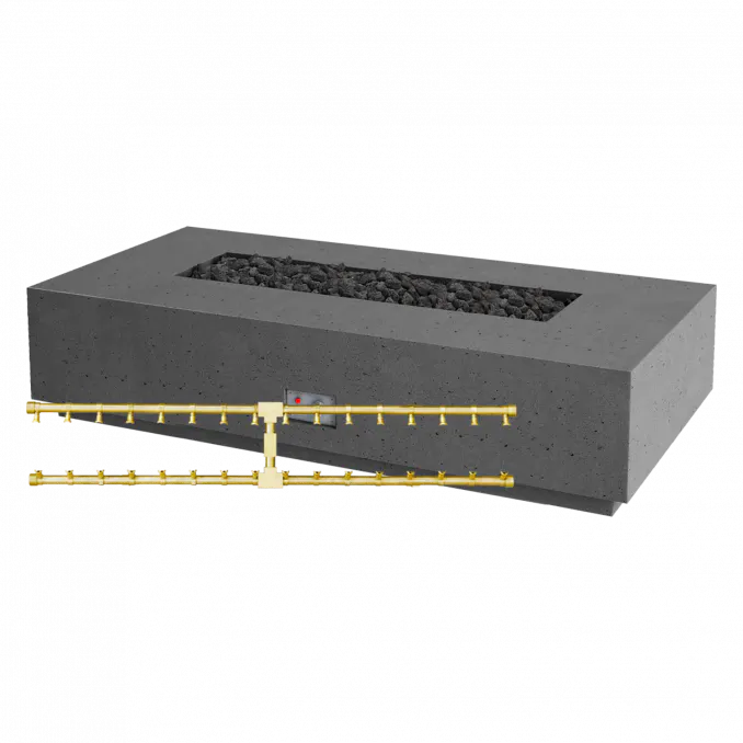 76" Sanctuary 1 Linear Fire Pit Table With Pro Series Brass Burner