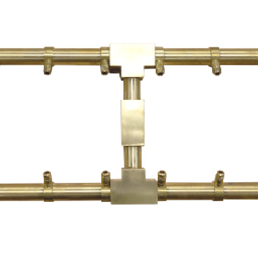 40" x 6.75" Pro Series Brass  H Burner closeup