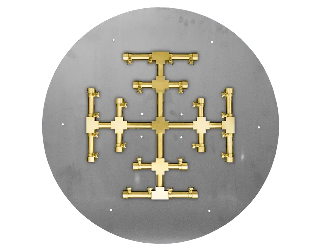 Round Flat Fire Pits With Pro Series Brass Snowflake Burners