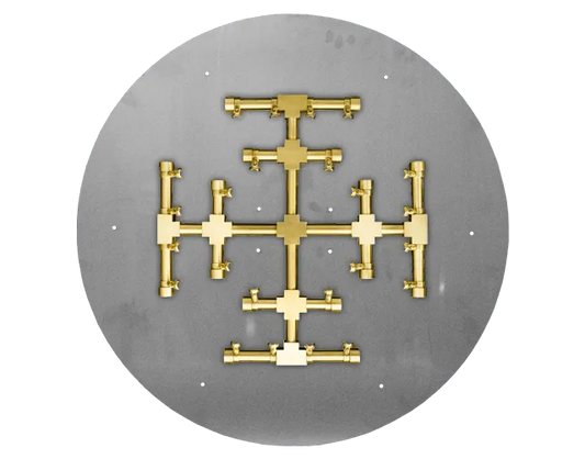 Round Flat Fire Pits With Pro Series Brass Snowflake Burners