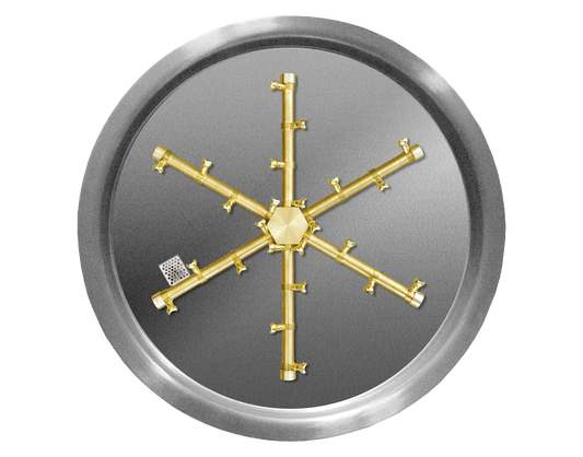 19" Round Drop-In Fire Pit With Pro Series Brass Spur Burner