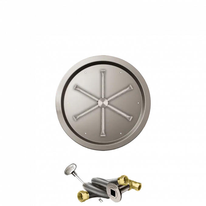 Round Drop-In Fire Pits With Stainless Steel Spur Burners