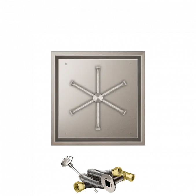 Square Drop-In Fire Pits With Stainless Steel Spur Burners