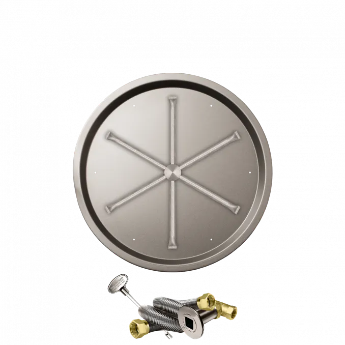 Round Drop-In Fire Pits With Stainless Steel Spur Burners