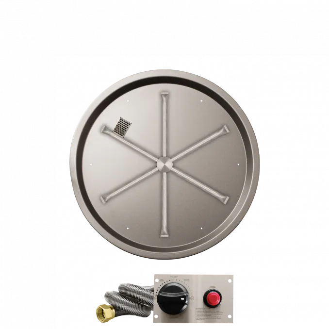 Round Drop-In Fire Pits With Stainless Steel Spur Burners