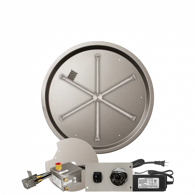 Round Drop-In Fire Pits With Stainless Steel Spur Burners