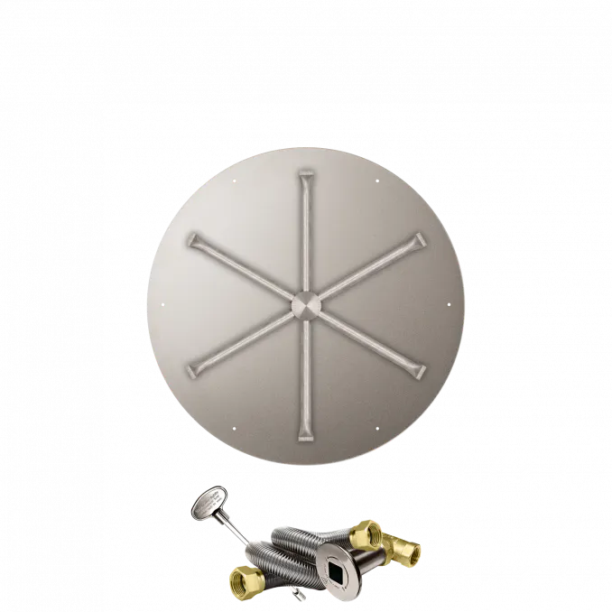 Round Flat Fire Pits With Stainless Steel Spur Burners