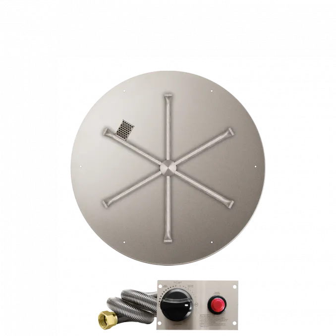 Round Flat Fire Pits With Stainless Steel Spur Burners