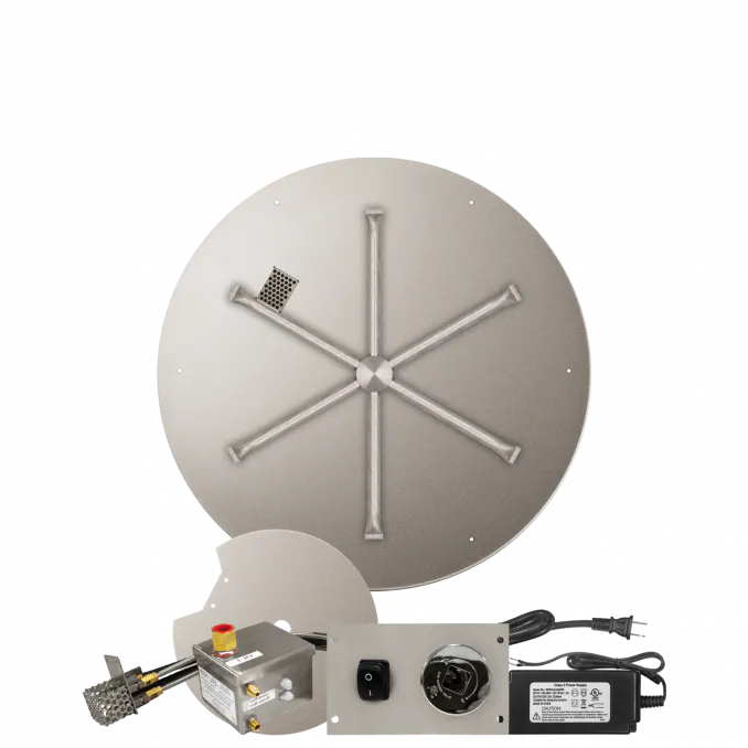 Round Flat Fire Pits With Stainless Steel Spur Burners