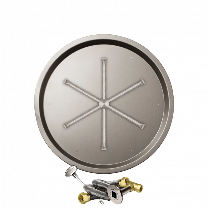 Round Drop-In Fire Pits With Stainless Steel Spur Burners