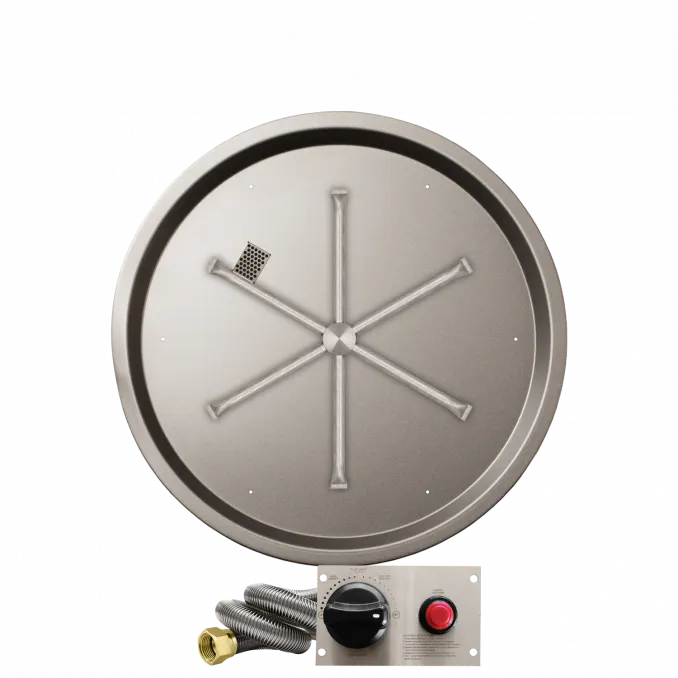 Round Drop-In Fire Pits With Stainless Steel Spur Burners