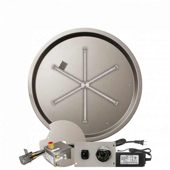 Round Drop-In Fire Pits With Stainless Steel Spur Burners