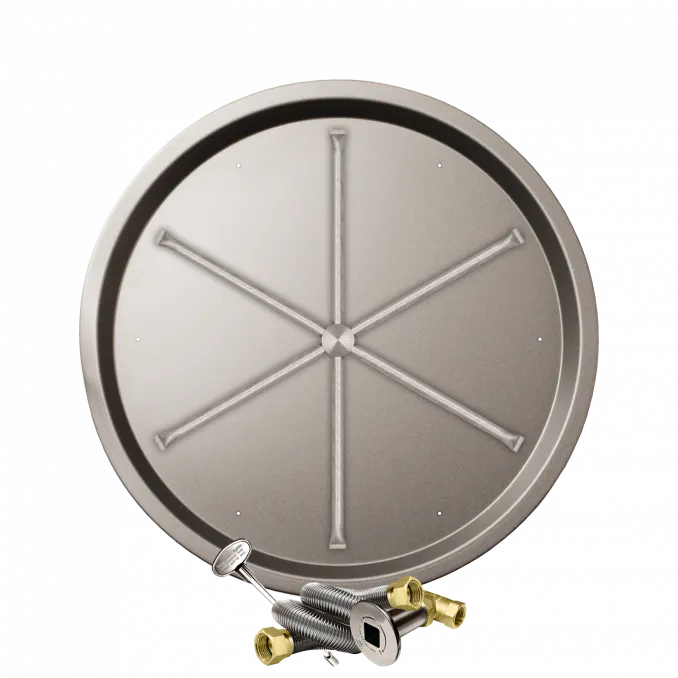 Round Drop-In Fire Pits With Stainless Steel Spur Burners