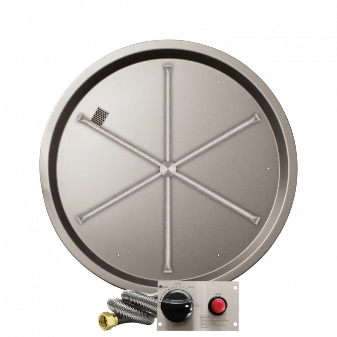 Round Drop-In Fire Pits With Stainless Steel Spur Burners