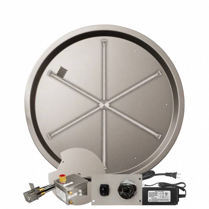 Round Drop-In Fire Pits With Stainless Steel Spur Burners