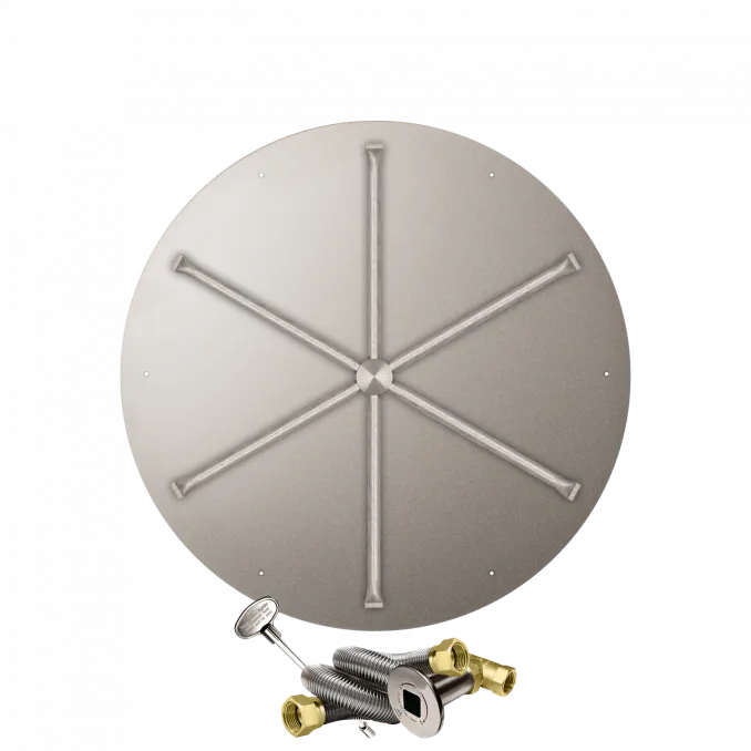 Round Flat Fire Pits With Stainless Steel Spur Burners