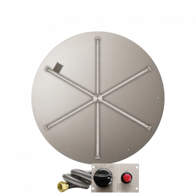 Round Flat Fire Pits With Stainless Steel Spur Burners