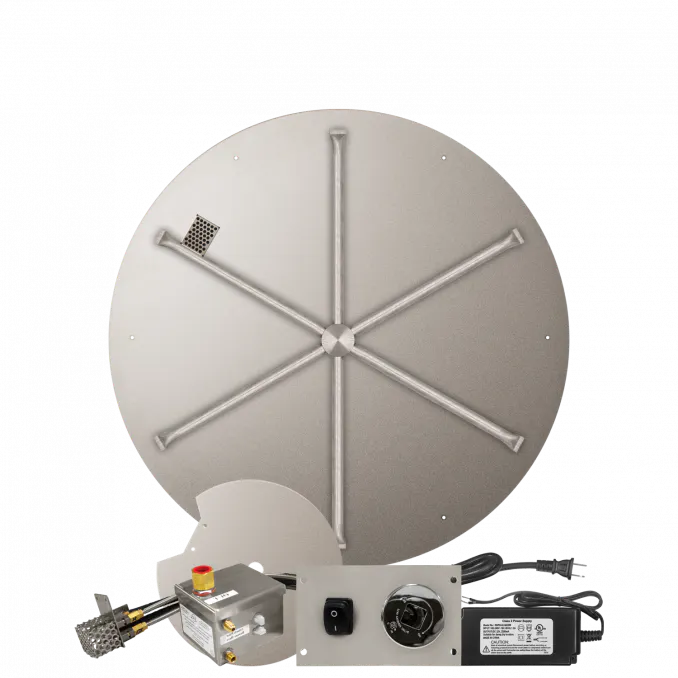 Round Flat Fire Pits With Stainless Steel Spur Burners