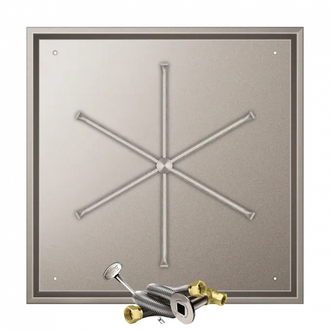 Square Drop-In Fire Pits With Stainless Steel Spur Burners