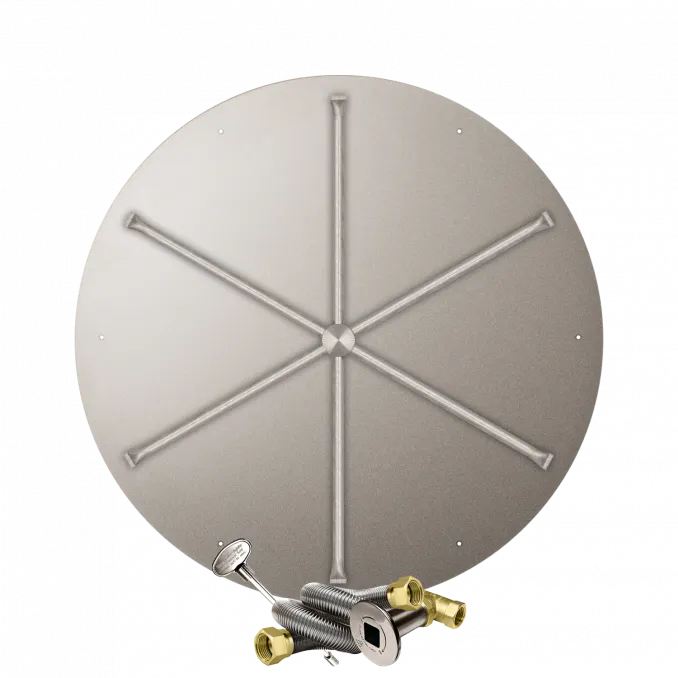 Round Flat Fire Pits With Stainless Steel Spur Burners