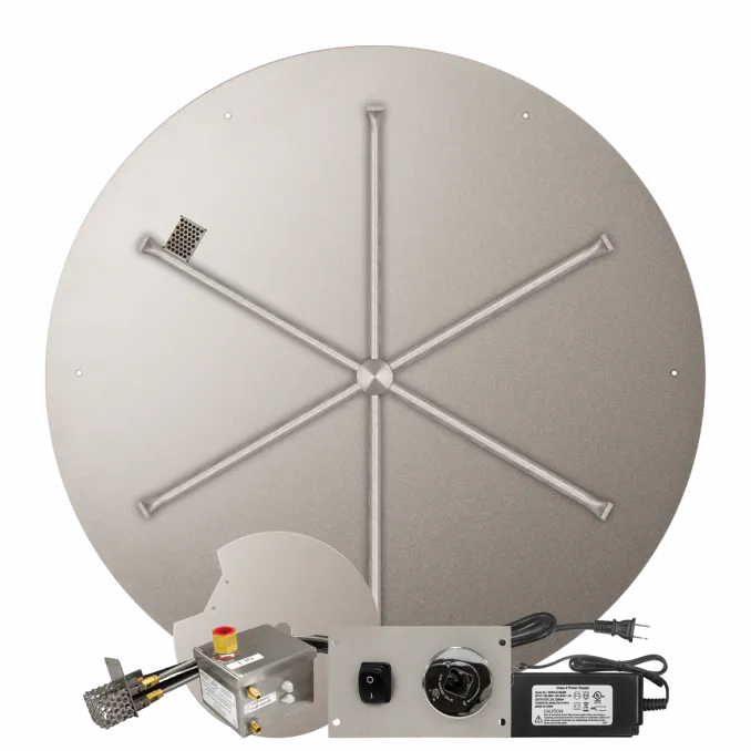 Round Flat Fire Pits With Stainless Steel Spur Burners