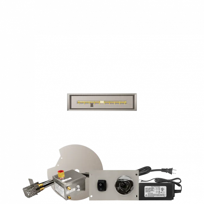 Linear Drop-In Fire Pits With Po Series Brass T Burners