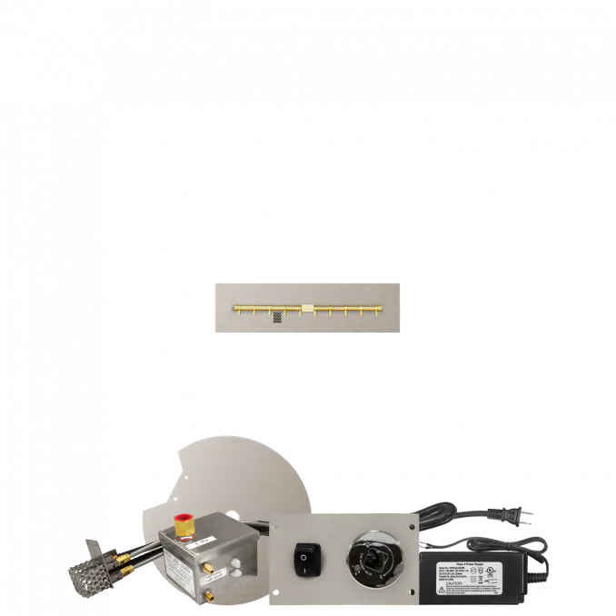 Linear Flat Fire Pits With Po Series Brass T Burners