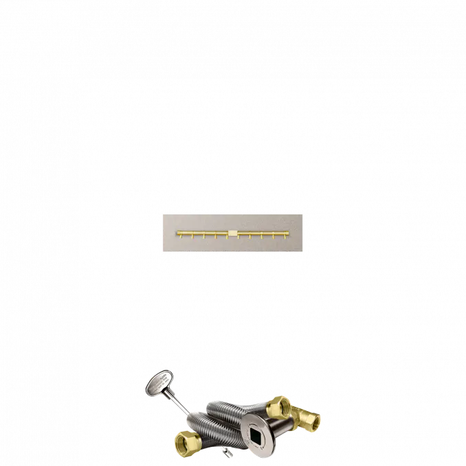 Linear Flat Fire Pits With Po Series Brass T Burners