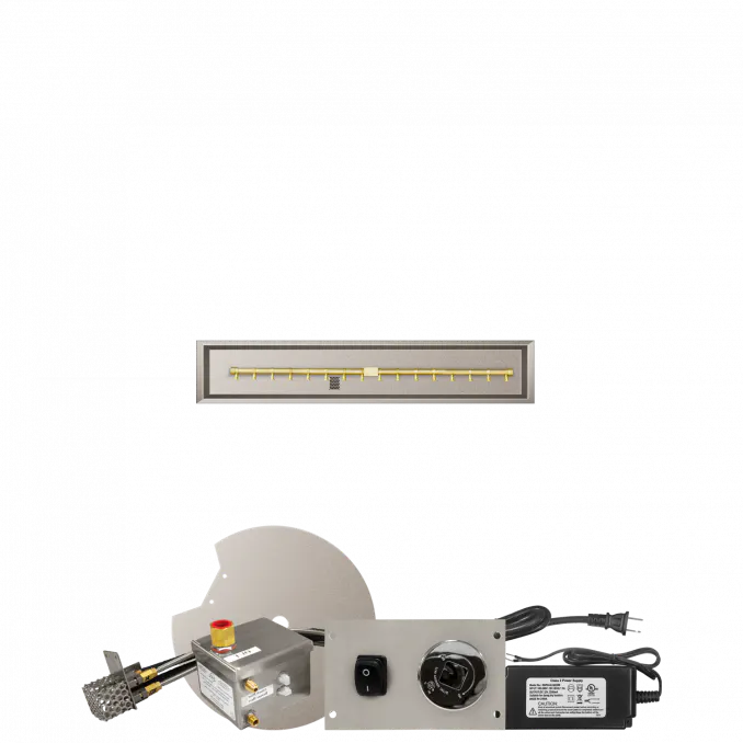 Linear Drop-In Fire Pits With Po Series Brass T Burners