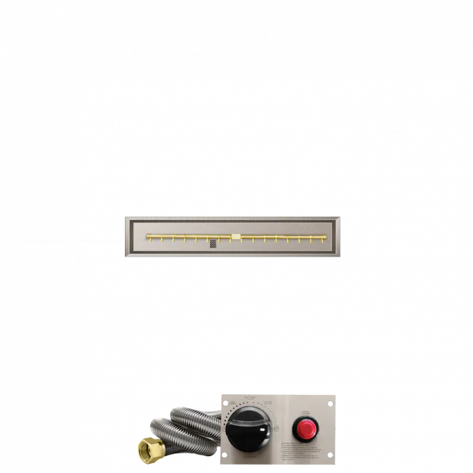 Linear Drop-In Fire Pits With Po Series Brass T Burners