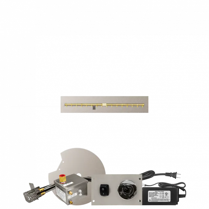 Linear Flat Fire Pits With Po Series Brass T Burners