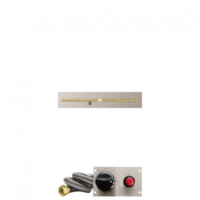 Linear Flat Fire Pits With Po Series Brass T Burners