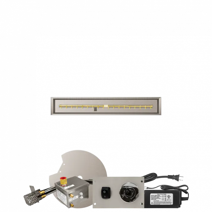 Linear Drop-In Fire Pits With Po Series Brass T Burners