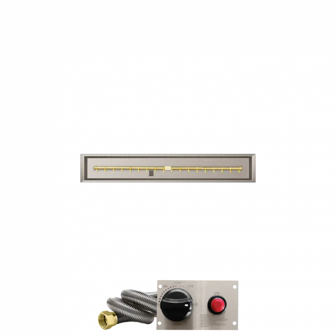 Linear Drop-In Fire Pits With Po Series Brass T Burners