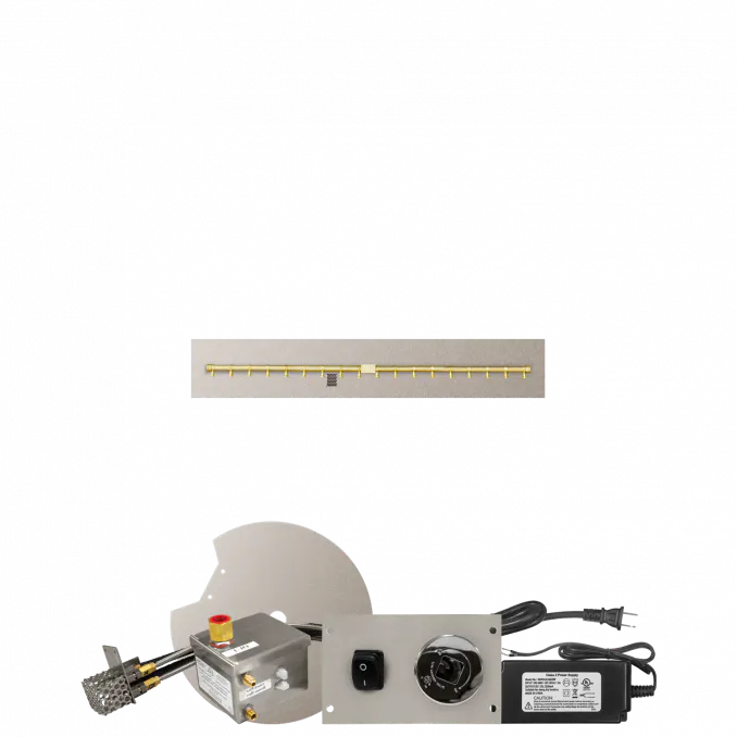 Linear Flat Fire Pits With Po Series Brass T Burners