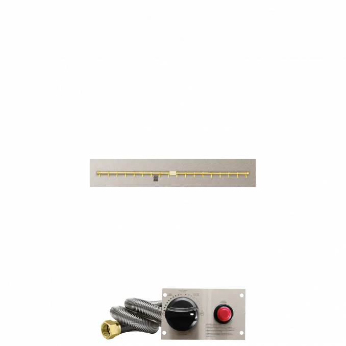 Linear Flat Fire Pits With Po Series Brass T Burners