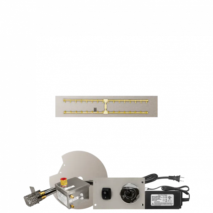 Linear Flat Fire Pits With Po Series Brass H Burners