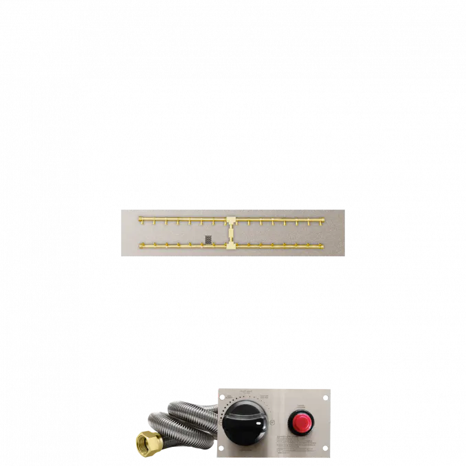 Linear Flat Fire Pits With Po Series Brass H Burners