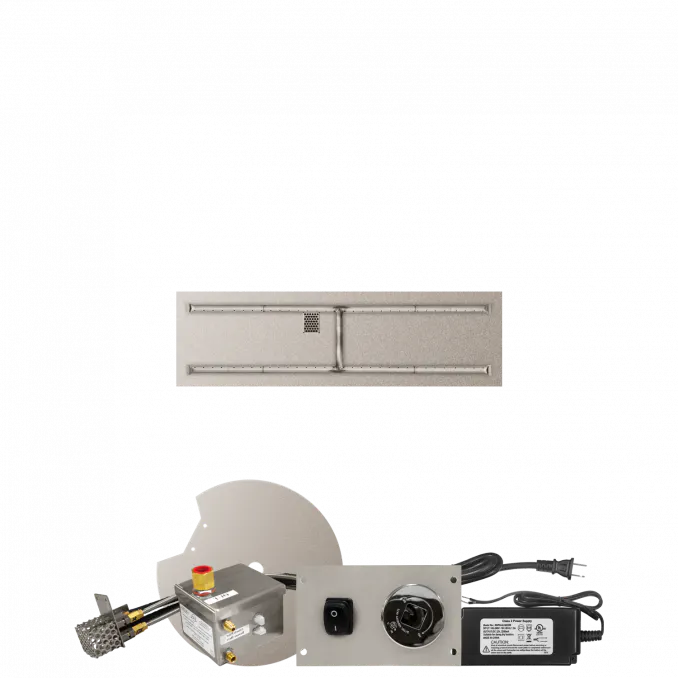 Linear Flat Fire Pits With Stainless Steel H Burners