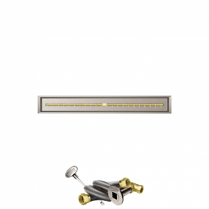 Linear Drop-In Fire Pits With Po Series Brass T Burners