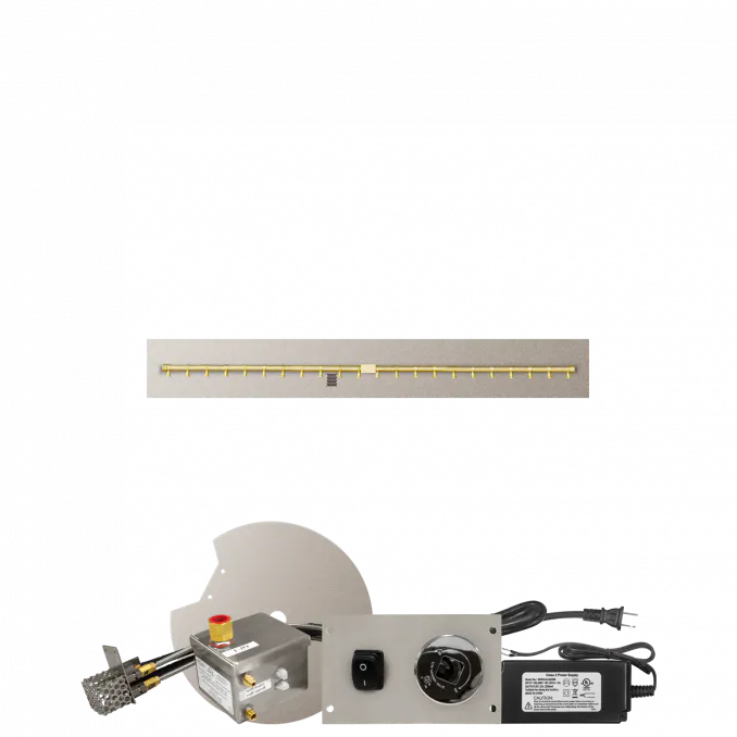 Linear Flat Fire Pits With Po Series Brass T Burners