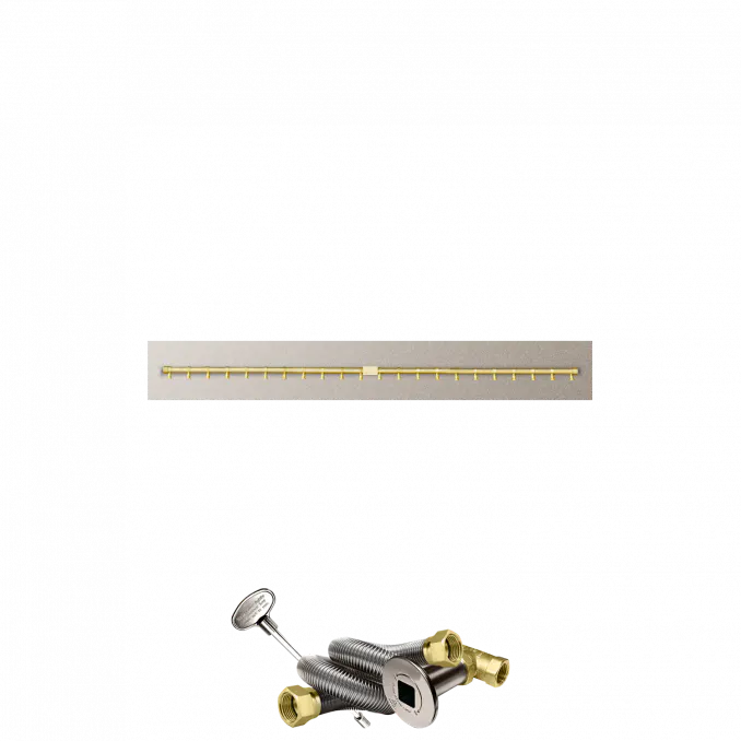 Linear Flat Fire Pits With Po Series Brass T Burners