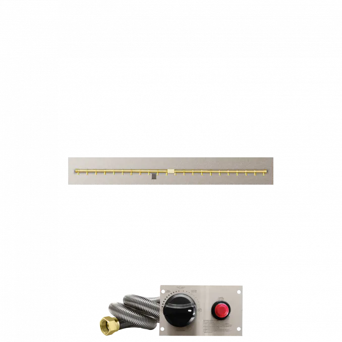 Linear Flat Fire Pits With Po Series Brass T Burners