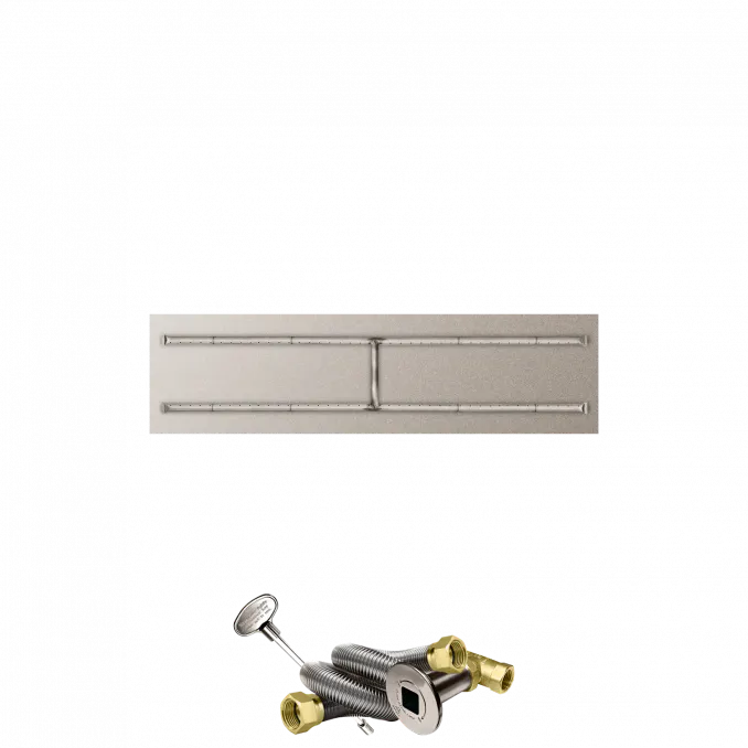 Linear Flat Fire Pits With Stainless Steel H Burners